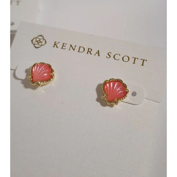 Kendra Scott Brynne Shell Gold Stud Earrings - Picture 2 of 7